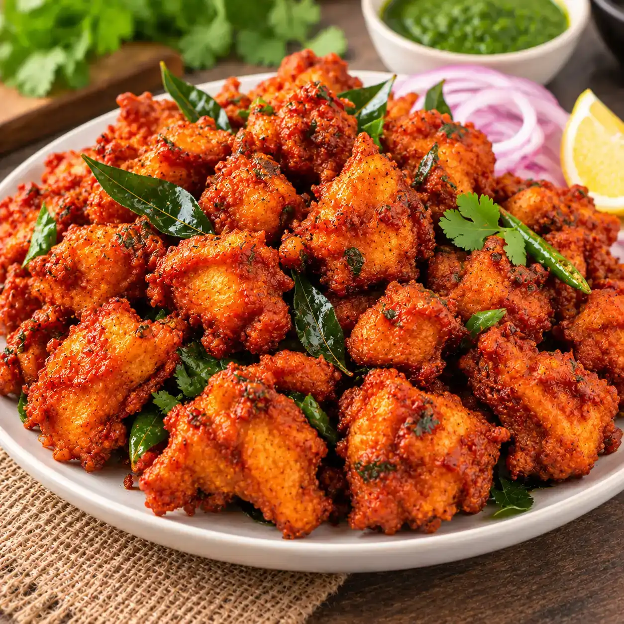 Chicken Pakoda — Crispy chicken fritters seasoned with Indian spices at Apna Bazar - Eatery